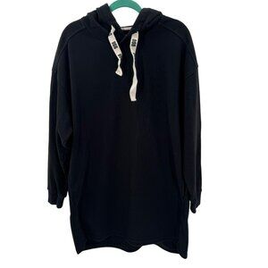 UGG Black Oversized Long Pullover Hoodie W/Side Pockets Womens XL